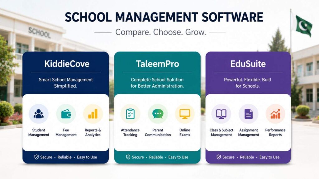 KiddieCove vs TaleemPro vs EduSuite